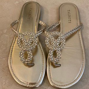 Talbots gold braided sandals Sz 7